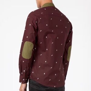 Benny Gold Feather Print Button-Up Shirt – Size L